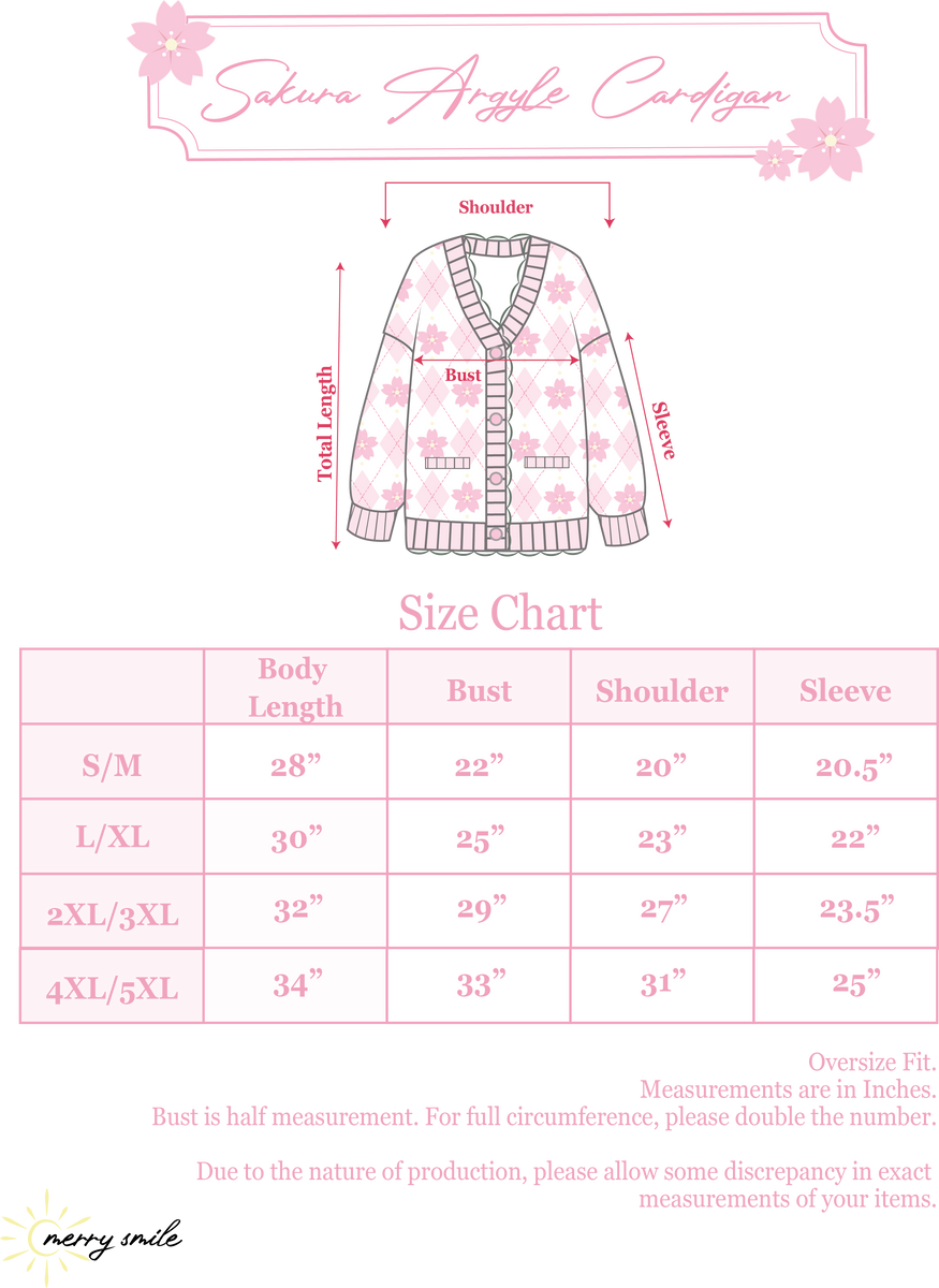 Sakura Argyle Cardigan – Merry Smile