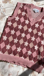 Load image into Gallery viewer, Sakura Argyle Sweater Vest

