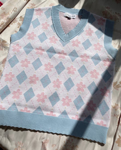 Sakura Argyle Sweater Vest