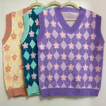 Load image into Gallery viewer, EARLY BIRD PREORDER-Sakura Argyle Sweater Vest (New colors)
