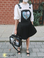 Load image into Gallery viewer, Black Clear Heart Ita Pinafore Dress
