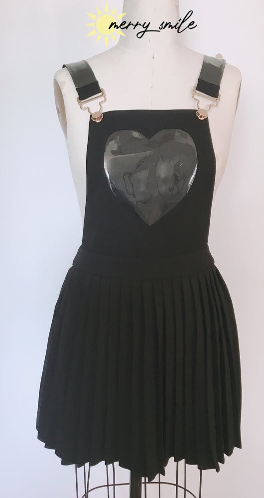 Black Clear Heart Ita Pinafore Dress
