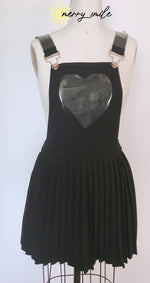Load image into Gallery viewer, Black Clear Heart Ita Pinafore Dress
