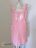 Load image into Gallery viewer, Pink Ita Overalls Shorts
