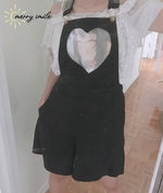Load image into Gallery viewer, Black Ita Overalls Shorts
