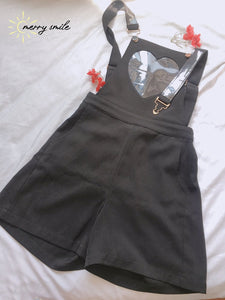 Black Ita Overalls Shorts